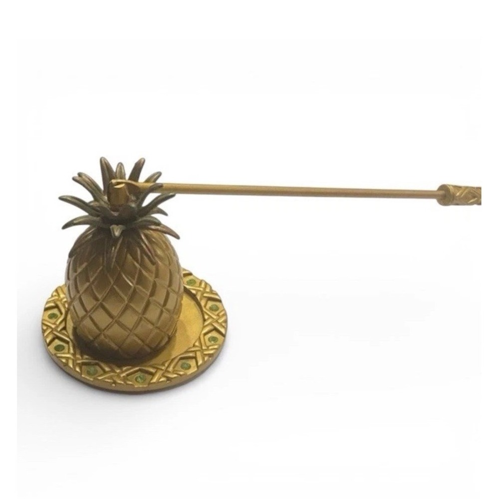 Retired PartyLite Pineapple Candle Snuffer Gold Tone w/ Box Tropical Home Decor